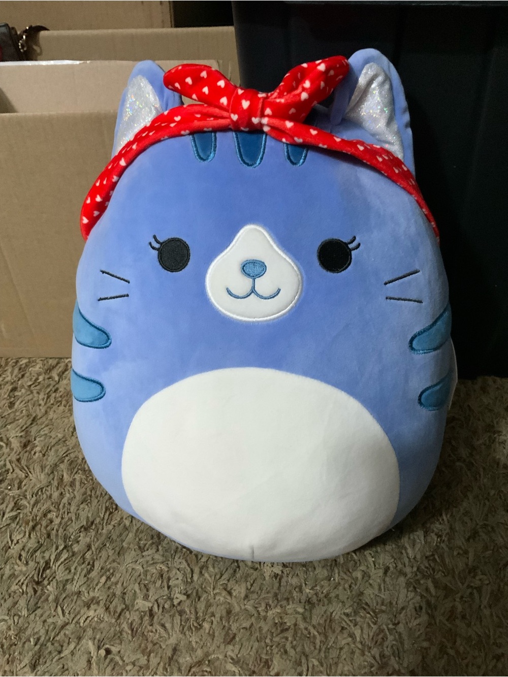 Squishmallows Purple Cat Plush with Red Headscarf